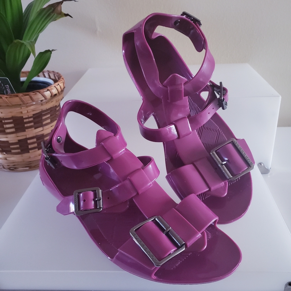 Burberry Purple Gladiator Jelly Sandals - 38 